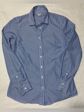 J. By J. Crew Blue Striped Women’s Button Up Shirt